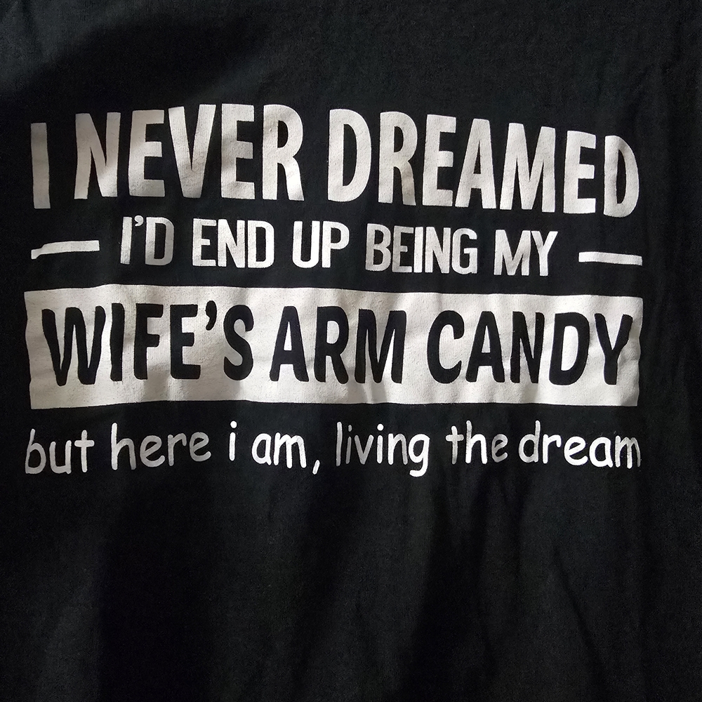Gildan Black Tee with White Text